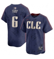 Men Cleveland Guardians 6 David Fry Navy 2024 City Connect Limited Stitched Baseball Jersey