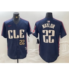 men cleveland guardians 22 josh naylor navy 2024 city connect limited stitched baseball jersey II