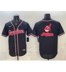 Men Cleveland Guardians Team Big Logo 2026 Fashion Replica Black Out Stitched Baseball Jersey