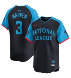 Men National League 3 Bryce Harper Navy 2024 All Star Limited Stitched Baseball Jersey