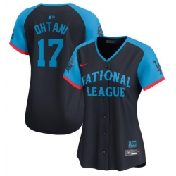 Women National League 17 Shohei Ohtani Navy 2024 All Star Limited Stitched Baseball Jersey