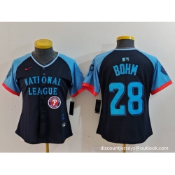 Women National League 28 Alec Bohm Navy 2024 All Star Limited Stitched Baseball Jersey 5