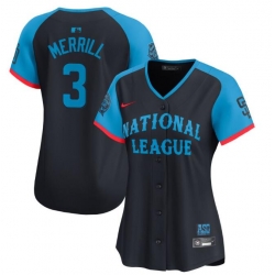 Women National League 3 Jackson Merrill Navy 2024 All Star Limited Stitched Baseball Jersey