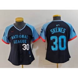 Women National League 30 Paul Skenes Navy 2024 All Star Limited Stitched Baseball Jersey 7