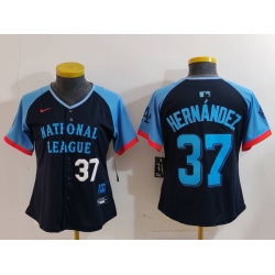 Women National League 37 Teoscar Hernandez Navy 2024 All Star Limited Stitched Baseball Jersey 1