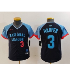 Youth National League 3 Bryce Harper Navy 2024 All Star Limited Stitched Baseball Jersey 6