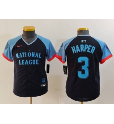 Youth National League 3 Bryce Harper Navy 2024 All Star Limited Stitched Baseball Jersey 7