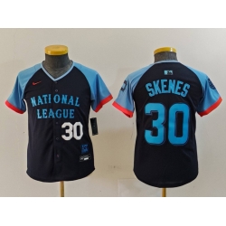 Youth National League 30 Paul Skenes Navy 2024 All Star Limited Stitched Baseball Jersey 5