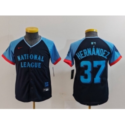 Youth National League 37 Teoscar Hernandez Navy 2024 All Star Limited Stitched Baseball Jersey 6