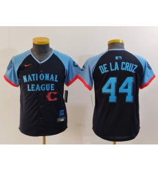 Youth National League 44 Elly De La Cruz Navy 2024 All Star Limited Stitched Baseball Jersey 1