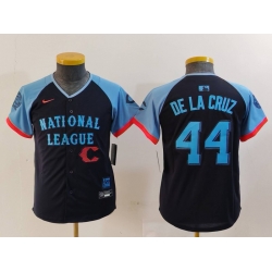 Youth National League 44 Elly De La Cruz Navy 2024 All Star Limited Stitched Baseball Jersey 1