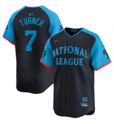 Youth National League 7 Trea Turner Navy 2024 All Star Limited Stitched Baseball Jersey