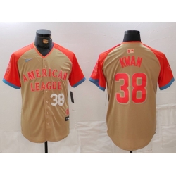 Men American League 38 Steven Kwan Cream 2024 All Star Limited Stitched Jersey 2