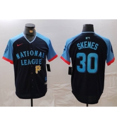 Men National League 30 Paul Skenes Navy 2024 All Star Limited Stitched Baseball Jersey 7