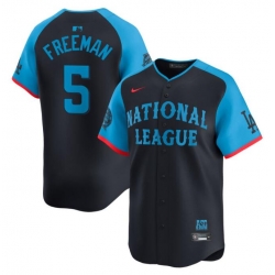 Men National League 5 Freddie Freeman Navy 2024 All Star Limited Stitched Baseball Jersey