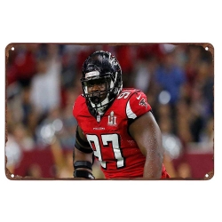 Atlanta Falcons Aluminum Sign 12x8 Inch Grady Jarrett 003