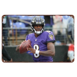 Baltimore Ravens Aluminum Sign 12x8 Inch Lamar Jackson 001