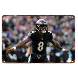 Baltimore Ravens Aluminum Sign 12x8 Inch Lamar Jackson 002