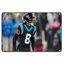 Carolina Panthers Aluminum Sign 12x8 Inch Jaycee Horn 001