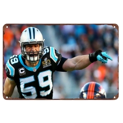 Carolina Panthers Aluminum Sign 12x8 Inch Luke Kuechly 002