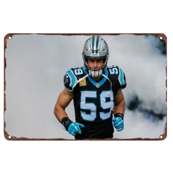 Carolina Panthers Aluminum Sign 12x8 Inch Luke Kuechly 004