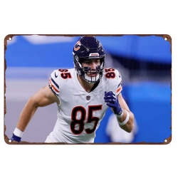 chicago bears Aluminum Sign 12x8 Inch Cole Kmet 001