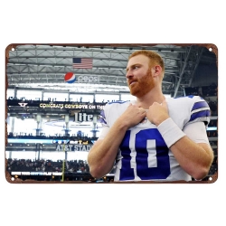 Dallas Cowboys Aluminum Sign 12x8 Inch Cooper Rush 003