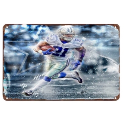 Dallas Cowboys Aluminum Sign 12x8 Inch Ezekiel Elliott 001