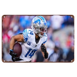 Detroit Lions Aluminum Sign 12x8 Inch Amon Ra St. Brown 004