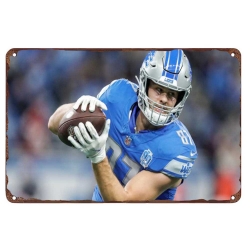 Detroit Lions Aluminum Sign 12x8 Inch Sam LaPorta 002