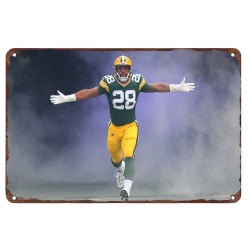 Green Bay Packers Aluminum Sign 12x8 Inch AJ Dillon 001