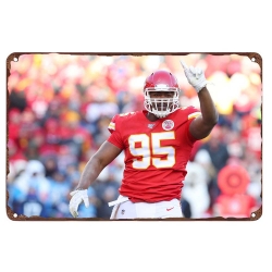 Kansas City Chiefs Aluminum Sign 12x8 Inch Chris Jones 002