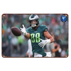 Philadelphia Eagles Aluminum Sign 12x8 Inch Dallas Goedert 001