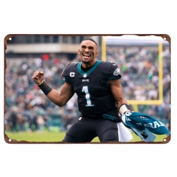 Philadelphia Eagles Aluminum Sign 12x8 Inch Jalen Hurts 006