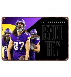 Minnesota Vikings Aluminum Sign 12x8 Inch T.J. Hockenson 004