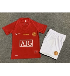 Youth Retro Soccer Jerseys Manchester United F.C. Red 07 08