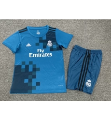 Youth Retro Soccer Jerseys Real Madrid CF Blue