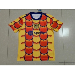 Men 2024 2025 Soccer Jersey Barcelona Yellow Red Spotify