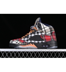 AIR JORDAN 5 RETRO PLAID BLACK TOTAL ORANGE DARK OBSIDIAN FD4814 008