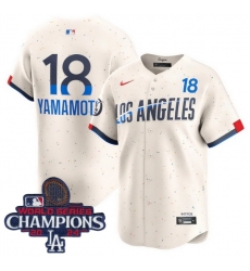 Youth Nike Los Angeles Dodgers Yoshinobu Yamamoto #18 Ice Cream 2024 World Series Champions Stitched MLB Jersey