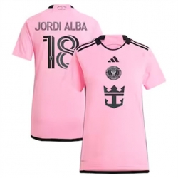 Women Inter Miami CF Jordi Alba 2024 25 Home Replica Pink