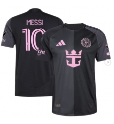 Men's Inter Miami CF Lionel Messi adidas Black 2025 The Fortitude Kit Authentic Player Jersey
