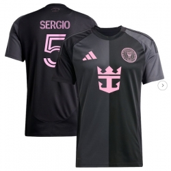 Men's Inter Miami CF Sergio Busquets adidas Black 2025 The Fortitude Kit Replica Player Jersey
