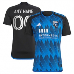 Men San Jose Earthquakes Custom 2023 24 Home Replica Blue