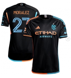 Men's New York City FC Maximiliano Moralez adidas Black 2024 24 7 Kit Authentic Player Jersey