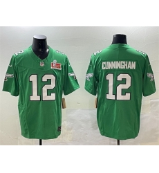 Men Philadelphia Eagles 12 Randall Cunningham Green 2025 Super Bowl LIX Patch F U S E  Throwback Vapor Untouchable Limited Stitched Football Jersey