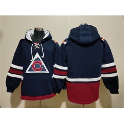 Men Colorado Avalanche Blank Navy All Stitched Sweatshirt Hoodie