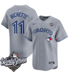 Men Toronto Blue Jays 11 Bo Bichette Gray Cool Base Stitched Baseball Jersey