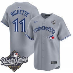 Men Toronto Blue Jays 11 Bo Bichette Gray Cool Base Stitched Baseball Jersey