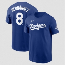 Men Los Angeles Dodgers 8 Enrique Hernandez Royal 2025 World Series Champions Name  26 Number T Shirt